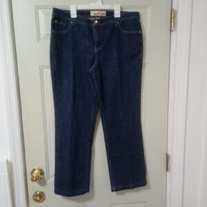 Faded Glory Women Stretch Straight Classic Jeans Size 14 Petite Dark blue